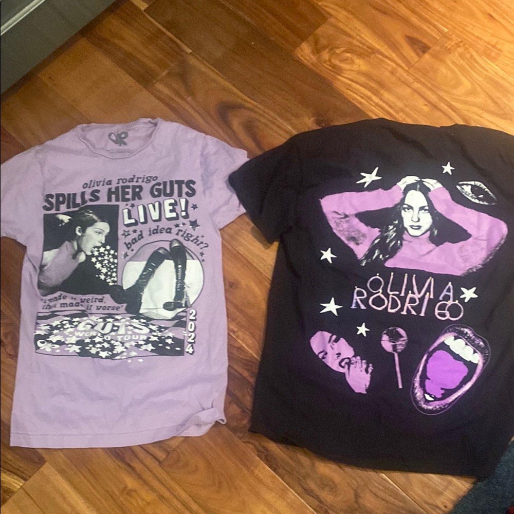 Olivia Rodrigo Graphic T-Shirts in Purple and Black